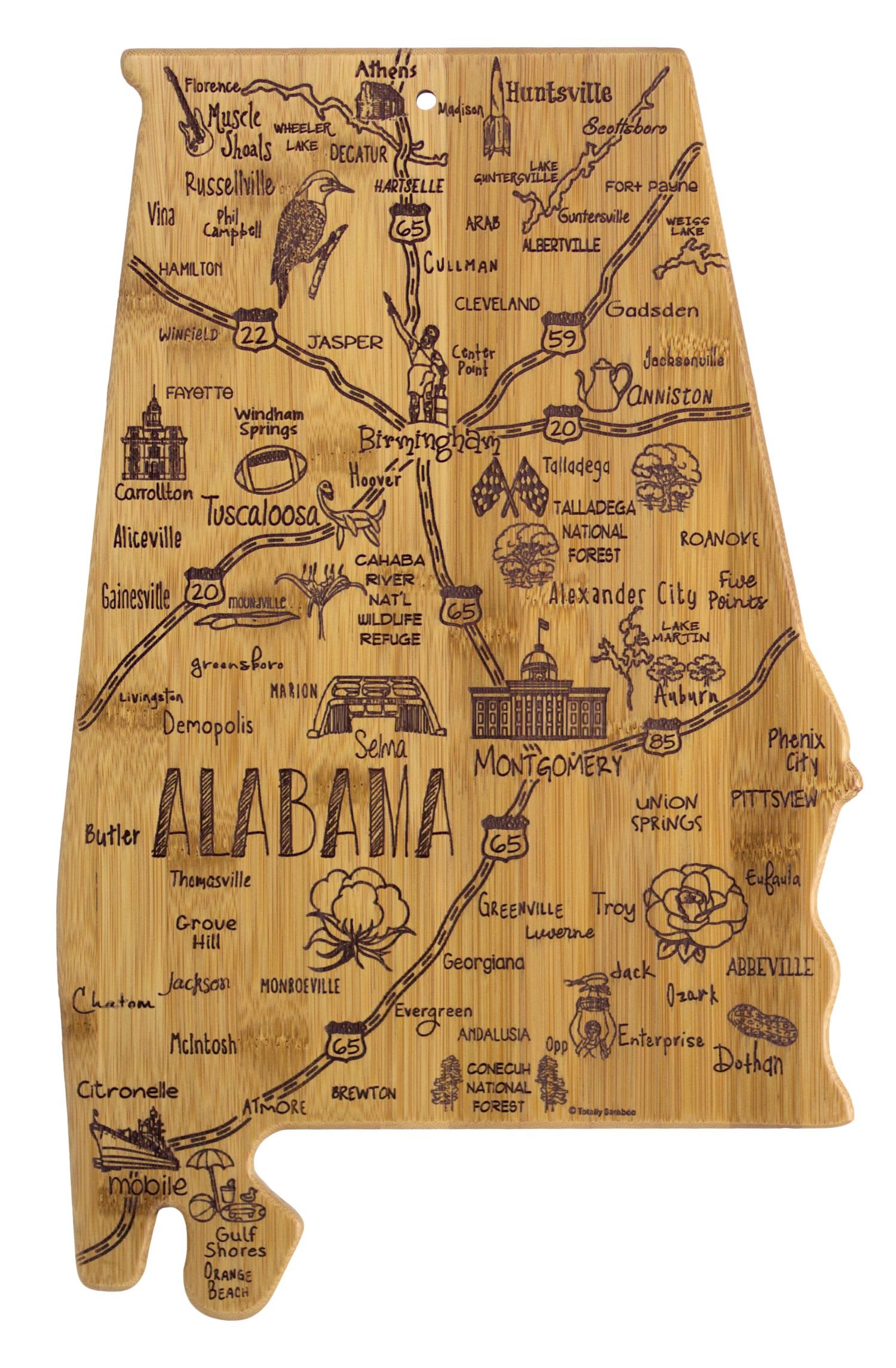 Alabama Landmarks Cutting Board
