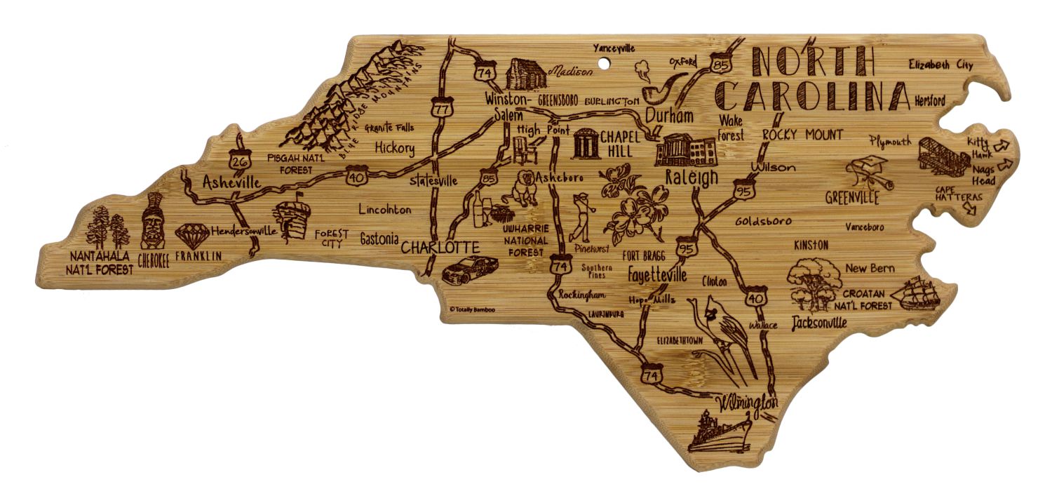 North Carolina Landmarks Cutting Board