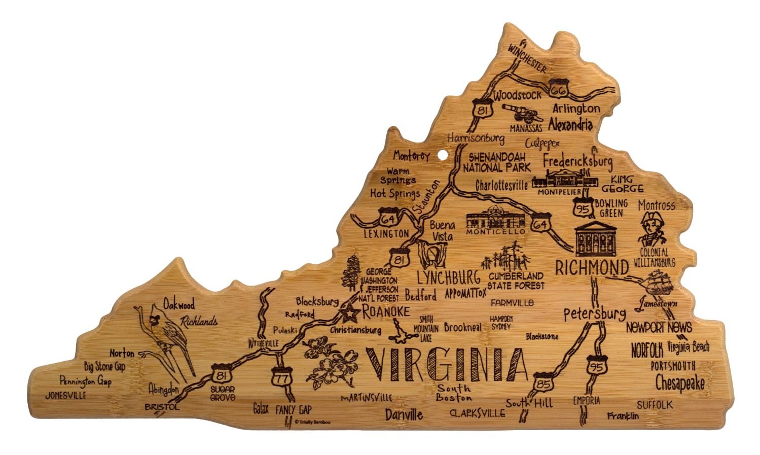 Virginia Landmarks Cutting Board