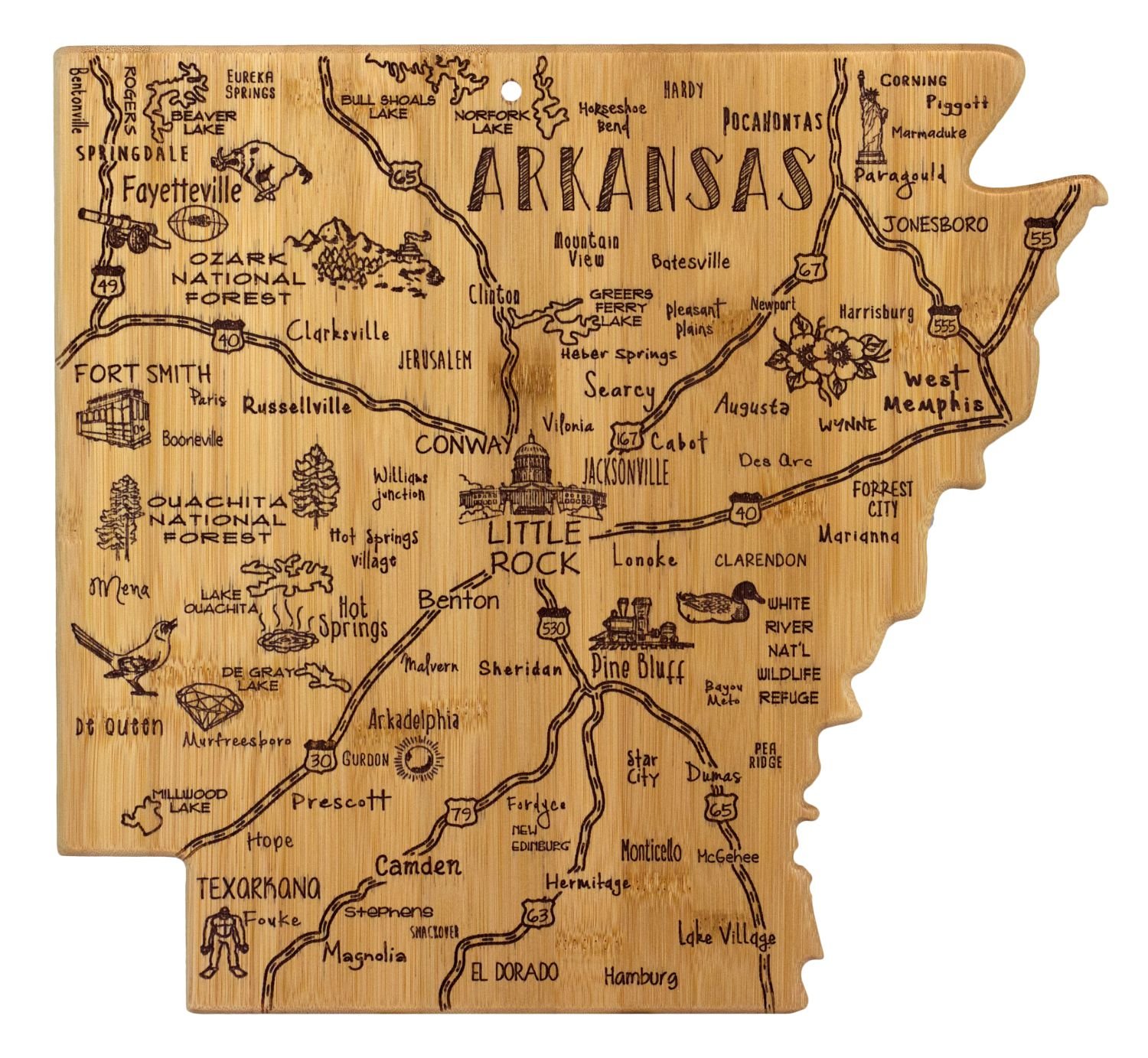 Arkansas Landmarks Cutting Board