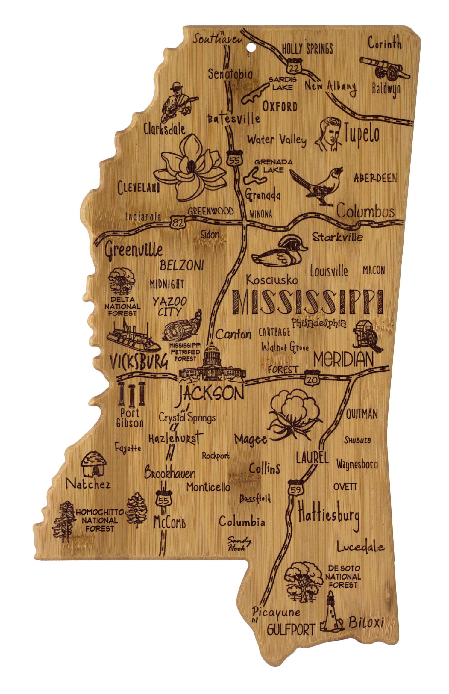 Mississippi Landmarks Cutting Board