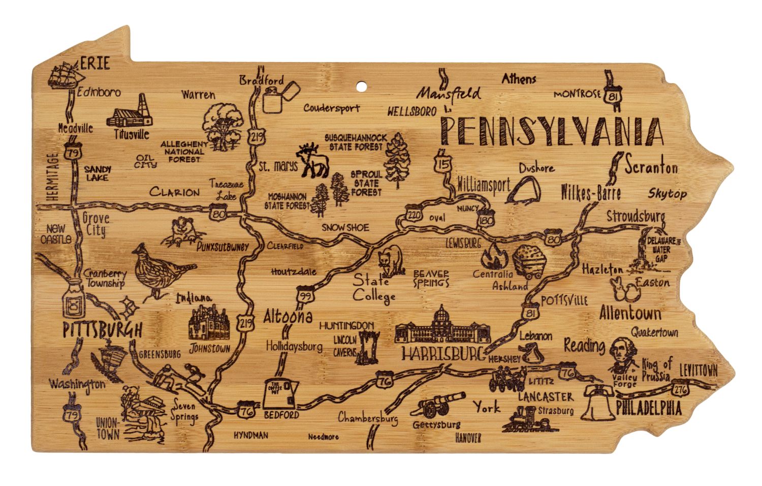 Pennsylvania Landmarks Cutting Board