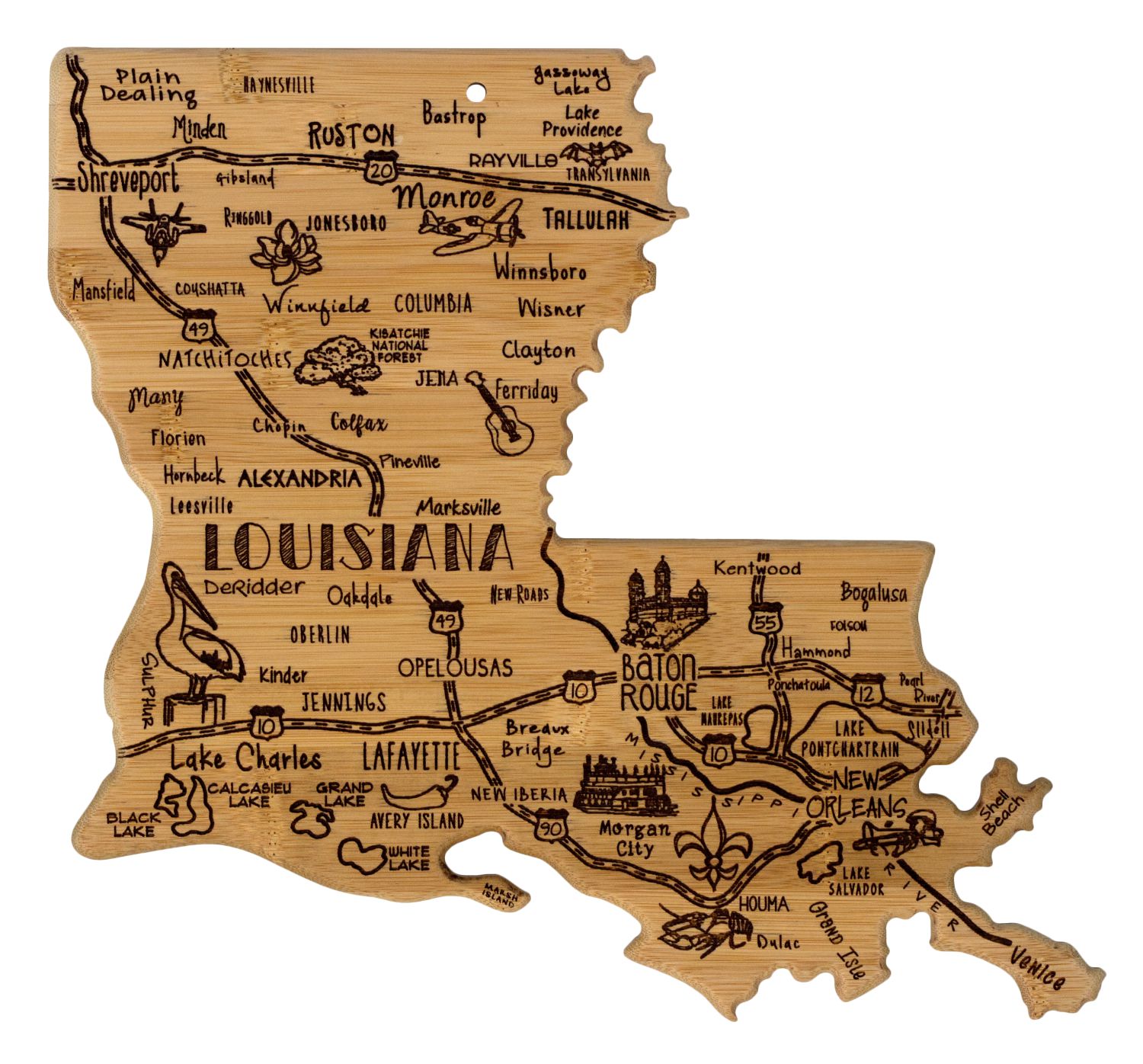 Louisiana Landmarks Cutting Board