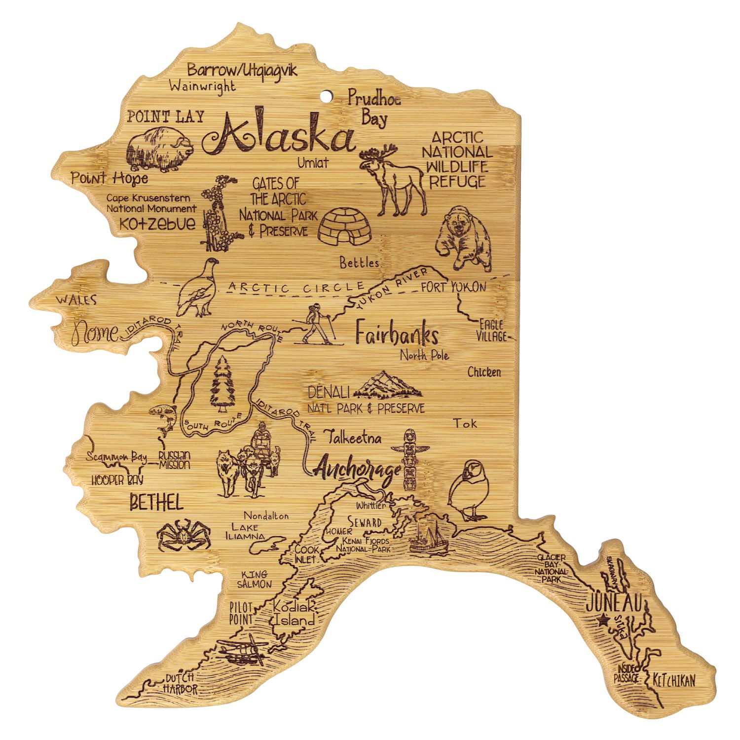 Alaska Landmarks Cutting Board