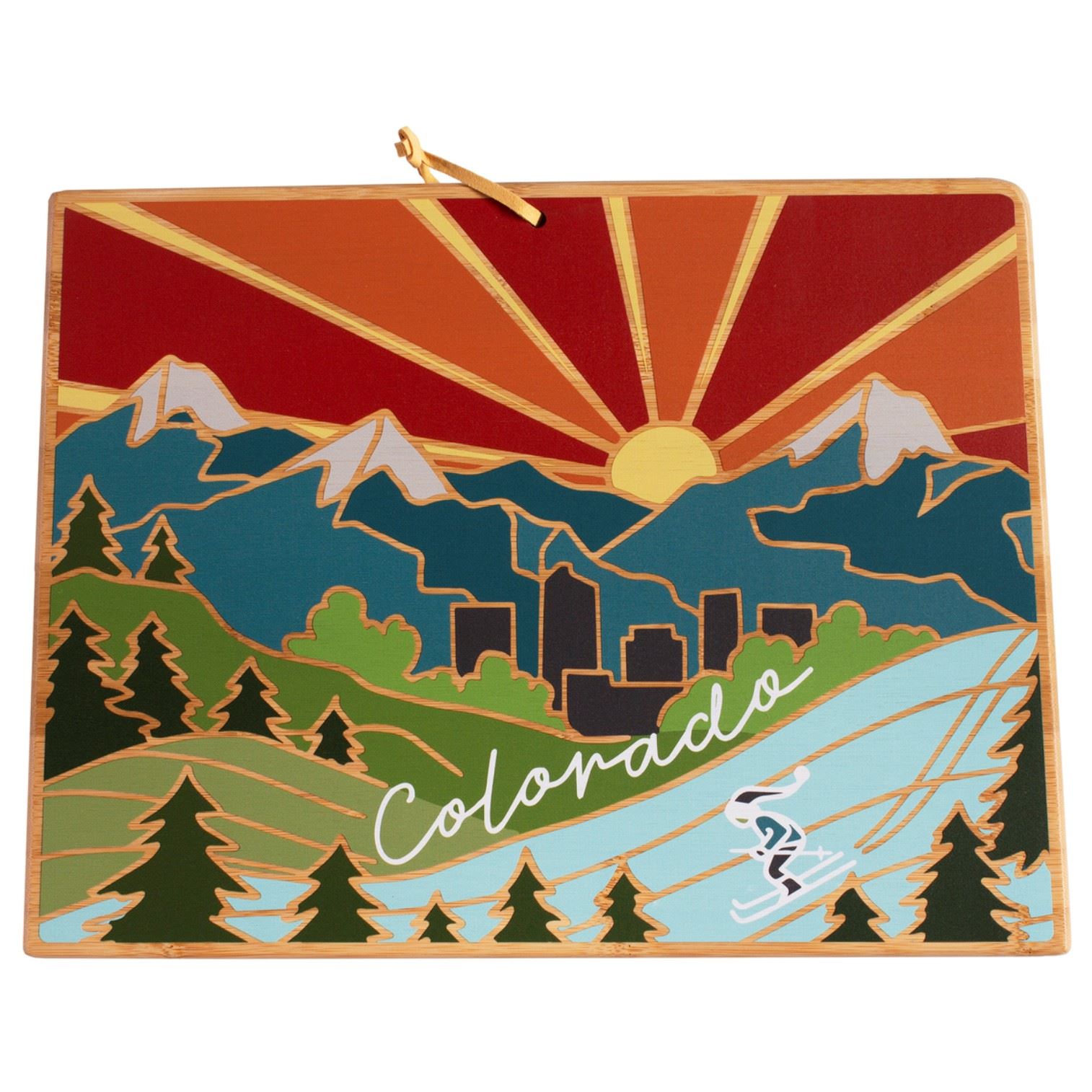 Personalized Totally Bamboo Colorado Cutting Board with Artwork by Summer Stokes