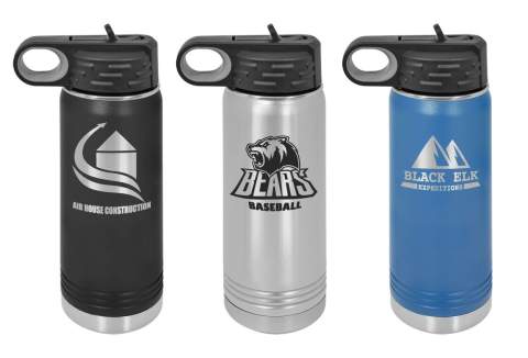 Personalized 20oz Polar Camel Stainless Steel Insulated Water Bottle, Sip Lid with Straw
