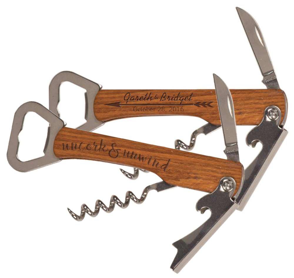 Custom Designed Wood 4-Function Custom Corkscrew