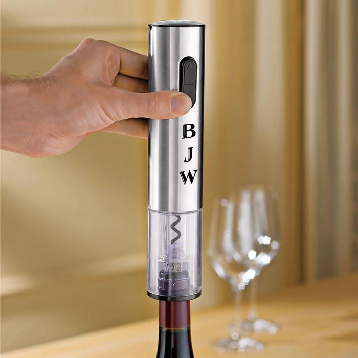 Electric Wine Bottle Opener, Automatic Corkscrew (Silver) 