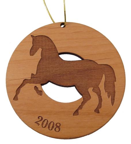 Horse Wood Christmas Ornament