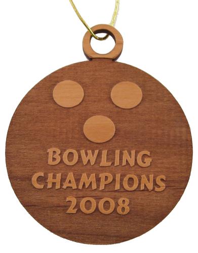 Bowling Ball Wood Christmas Ornament