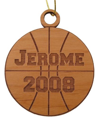 Basketball Wood Christmas Ornament