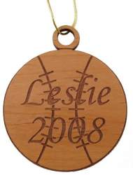 Baseball Wood Christmas Ornament
