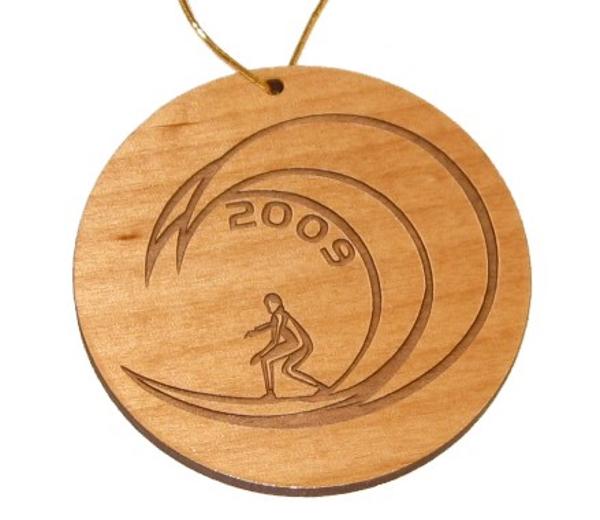 Surfer Wood Christmas Ornament