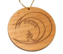 Surfer Wood Christmas Ornament