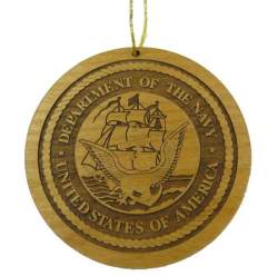 US Navy Wood Christmas Ornament