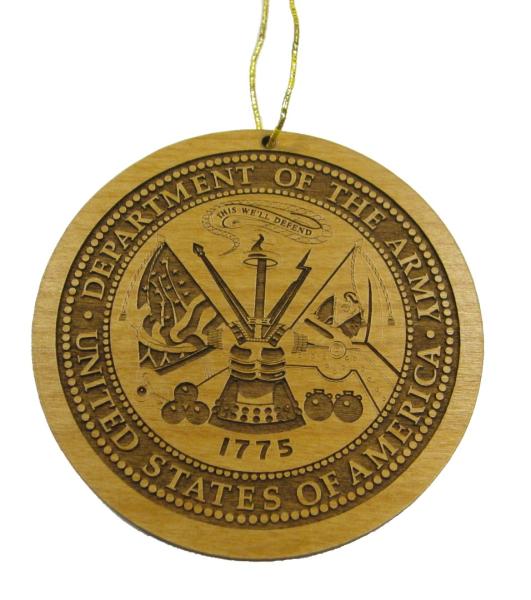 US Army Wood Christmas Ornament