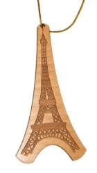 Eiffel Tower Wood Christmas Ornament