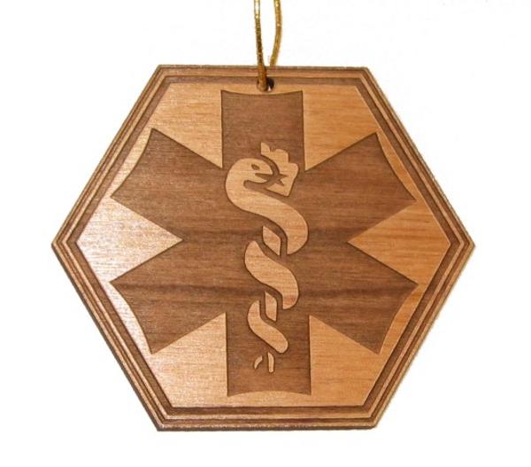Medic EMT Wood Christmas Ornament