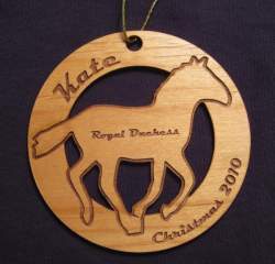 Horse Wood Christmas Ornament