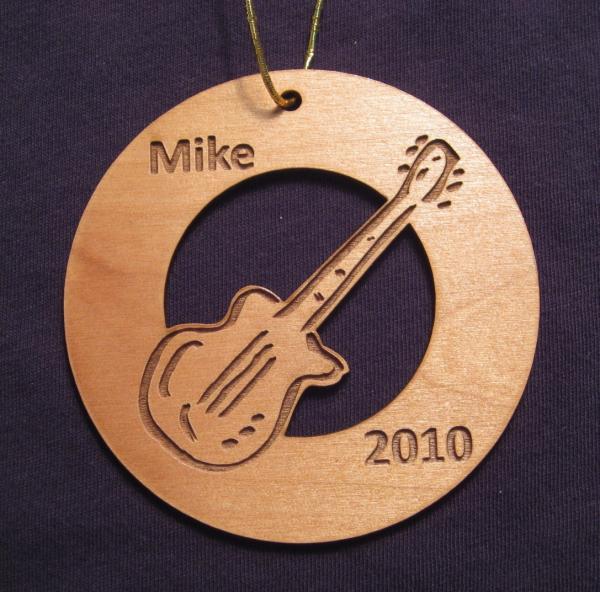 Guitar Wood Christmas Ornament