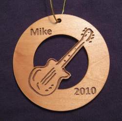 Guitar Wood Christmas Ornament