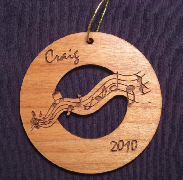 Music Wood Christmas Ornament