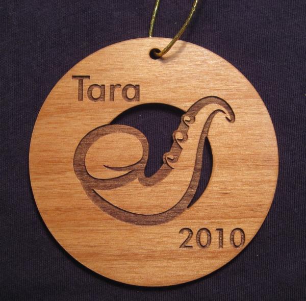 Saxaphone Wood Christmas Ornament
