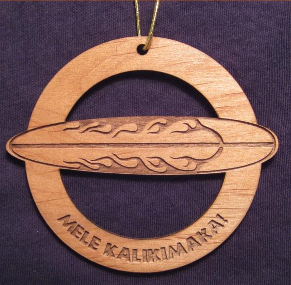 Mele Kalikimaka Wood Christmas Ornament