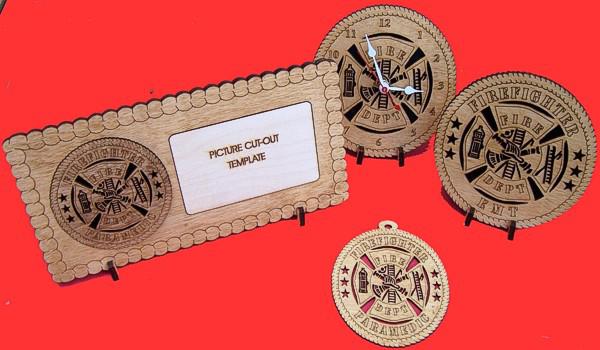 Firefighter Wood Christmas Ornament