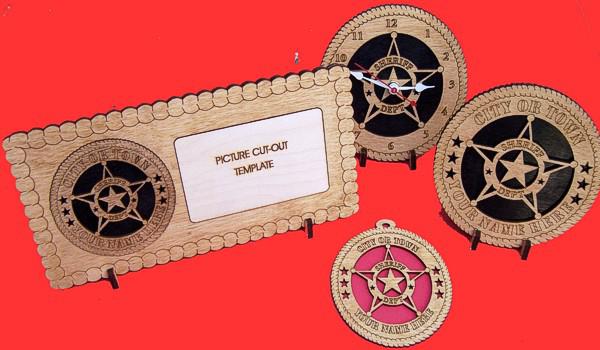 Sheriff Wood Christmas Ornament