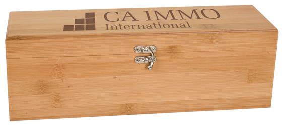 Bamboo Wine Bottle Presentation Box with Tools