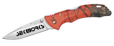 Custom Buck Bantam Orange Camo - 284 BBW, 2 3/4" blade