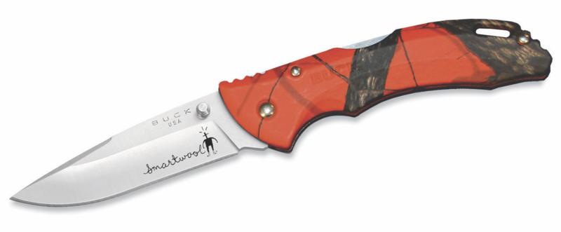 Engraved Buck Bantam Orange Camo 285 BLW, 3 1/8" blade