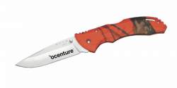 Engraved Buck Bantam Orange Camo 286 BHW, 3 5/8" blade