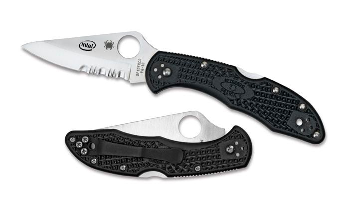 Custom Spyderco Delica4 Black Handle C11BK