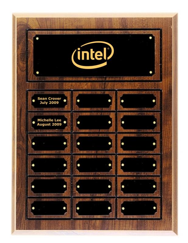 Cherry Finish Perpetual Plaques - 18 Plates