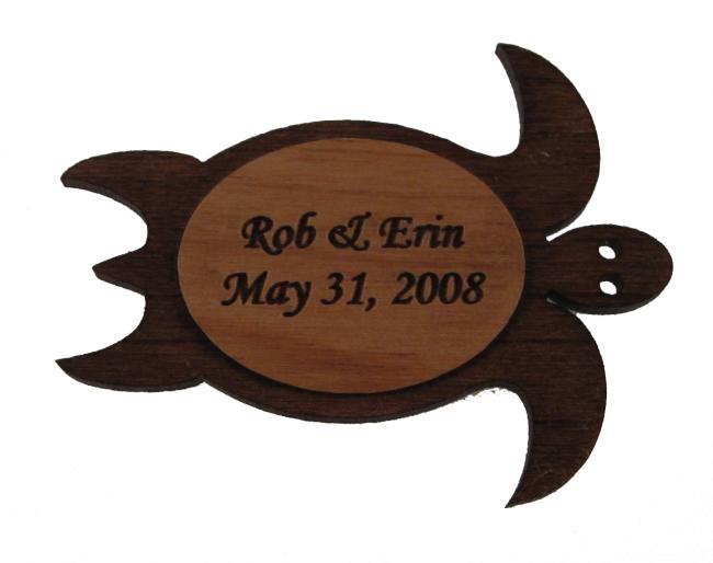 Wooden Sea Turtles with Dark Body