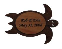Wooden Sea Turtles with Dark Body