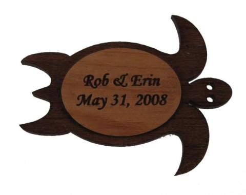 Wooden Sea Turtles with Dark Body