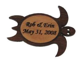 Mini Wooden Sea Turtles with Dark Body