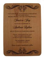 Custom Wood Wedding Invitation - Standard Size 6.7x4.8"