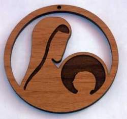 Mary and Baby Wood Christmas Ornament