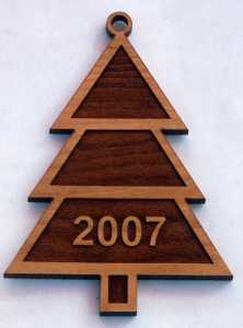 Christmas Tree Wood Christmas Ornament