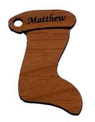 Stocking Wood Christmas Ornament