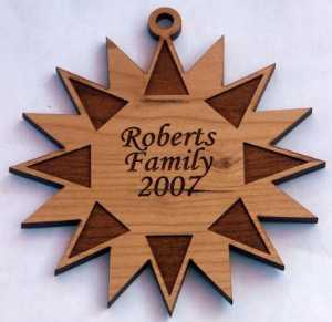 Star Wood Christmas Ornament