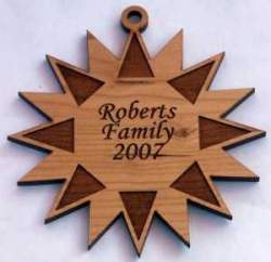 Star Wood Christmas Ornament