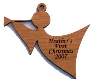 Angel Wood Christmas Ornament