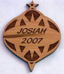Star Bulb Wood Christmas Ornament