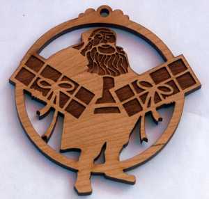 Santa Clause Wood Christmas Ornament
