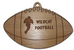 Football Wood Christmas Ornament